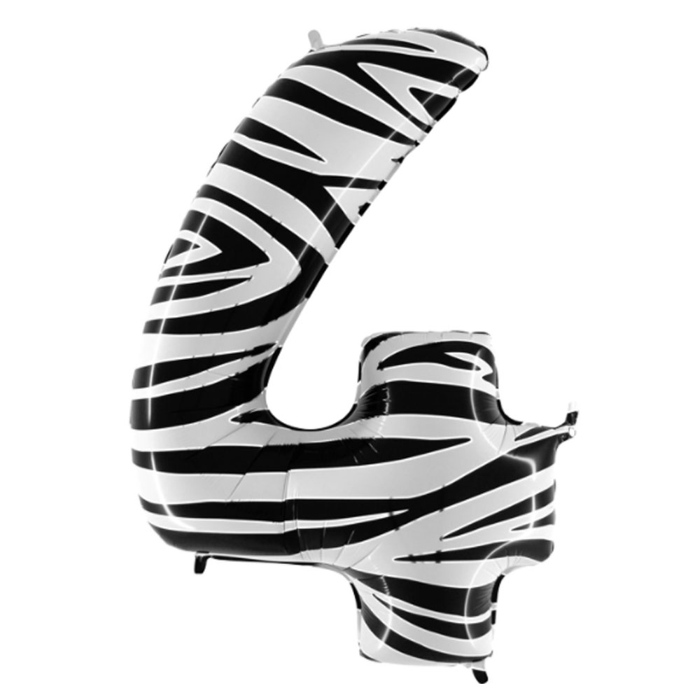 Воздушный шар цифра 4 зебра анимал