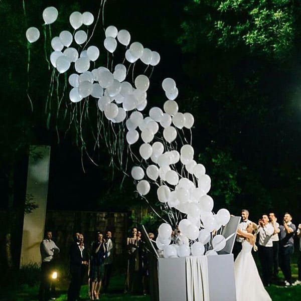 Сногсшибательный свадебный шоу-запуск 100 светящихся шаров
